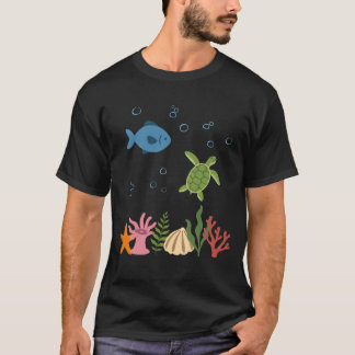T-shirt Poisson Sous l'eau Enfants Tortue de mer