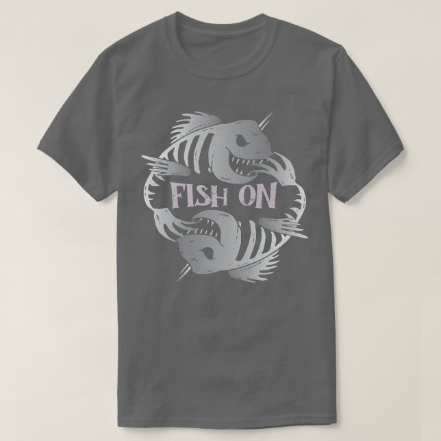 T-shirt Poisson Squelette Fou Sur Graphisme  (Design devant)