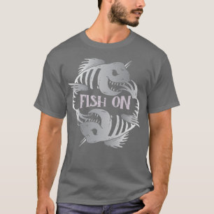 T-shirt Poisson Squelette Fou Sur Graphisme