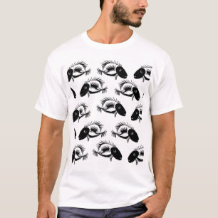 T-shirt Poisson squelette noir blanc Halloween