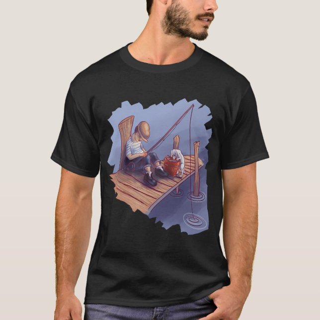 T-shirt Poisson sur couleur de basse (Devant)