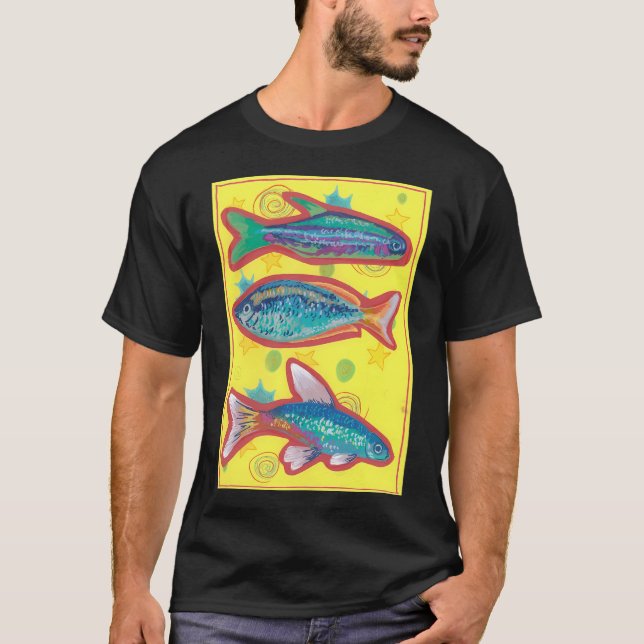 T-shirt Poisson sur jaune (Devant)