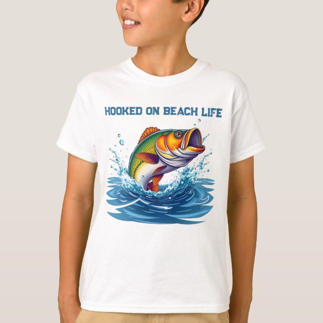 T-shirt Poisson sur la plage (Devant)