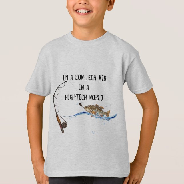 T-shirt poisson sur le pôle de pêche avec une citation amu (Devant)