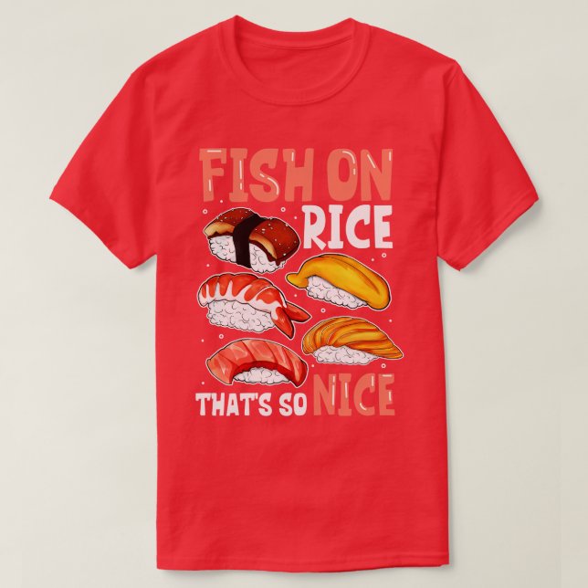 T-shirt Poisson sur riz Sushi (Design devant)
