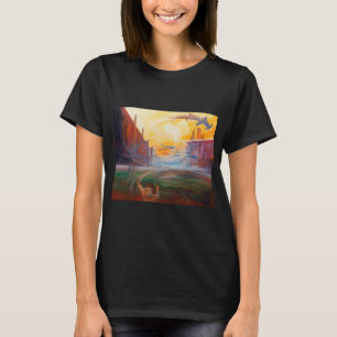 T-shirt Poisson traversant - les poissons volent au-dessus