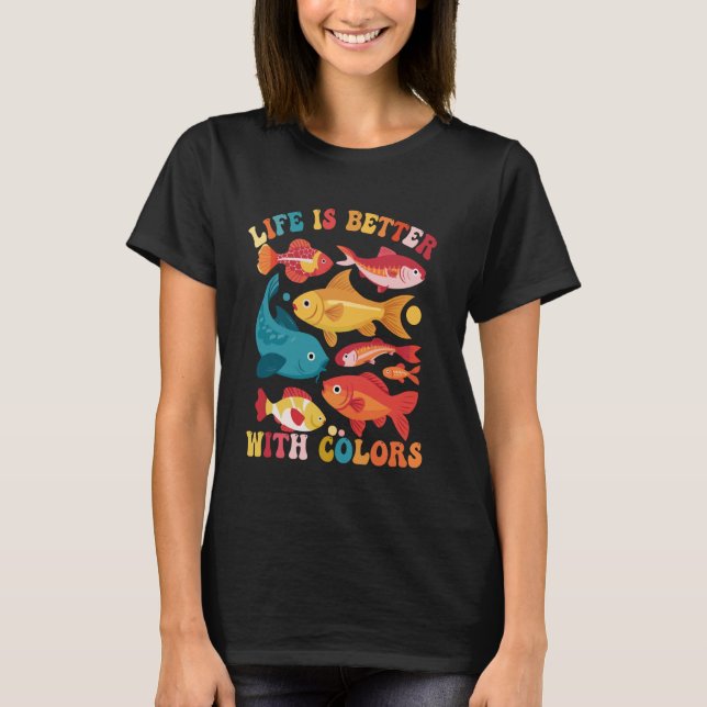 T-shirt Poisson tropical de récif de poisson-clairon d'aqu (Devant)