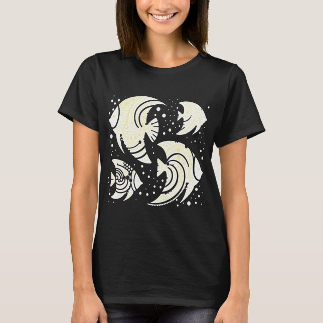T-shirt Poisson Tropical Jaune et Blanc (Devant)