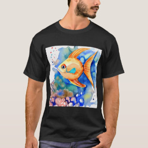 T-shirt Poisson tropical orange