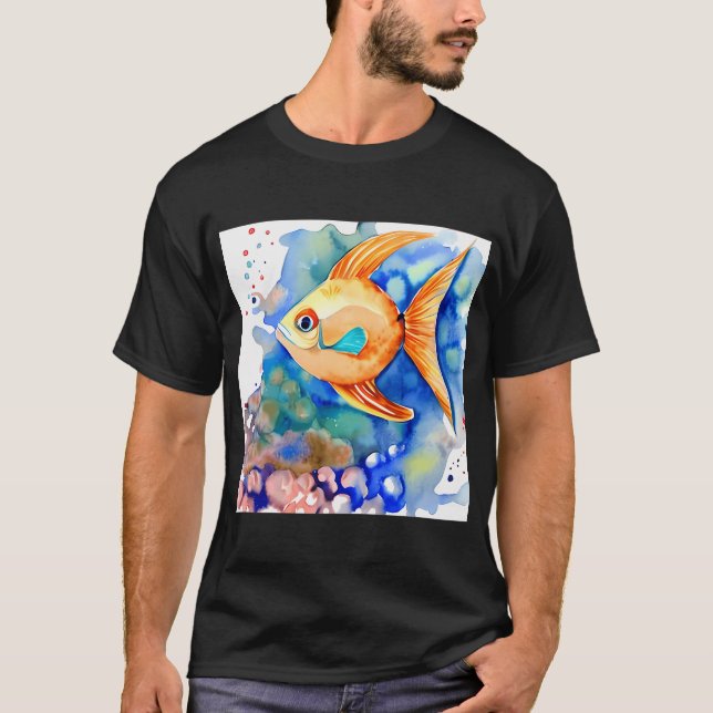 T-shirt Poisson tropical orange (Devant)