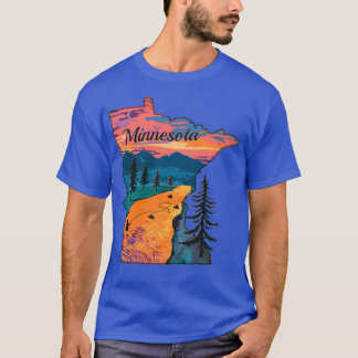 T-shirt Poisson vintage Minnesota Plan d'état MN Pêche à l