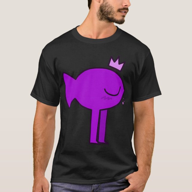 T-shirt Poisson Violet avec des Pattes (Devant)