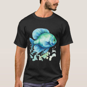 T-shirt Poisson Voile Turquoise - Art de Poisson d'Eau Dou