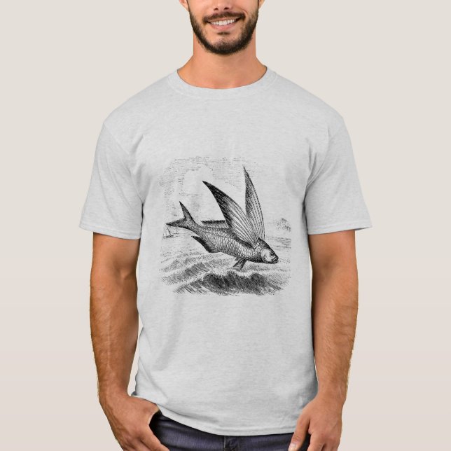 T-shirt Poisson volant antique sur Sac fourre-tout (Devant)