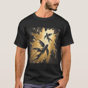 T-shirt Poisson volant au fusain, art généré par l'IA