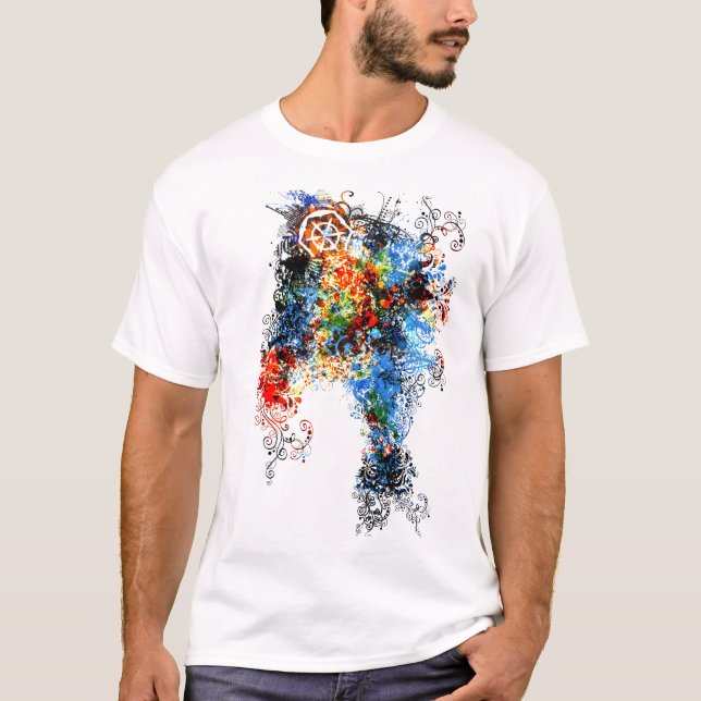 T-shirt Poissons abstraits (Devant)