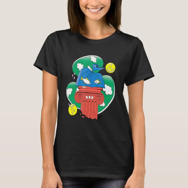 T-shirt Poissons Abstraits En Conception Plastique (Devant)