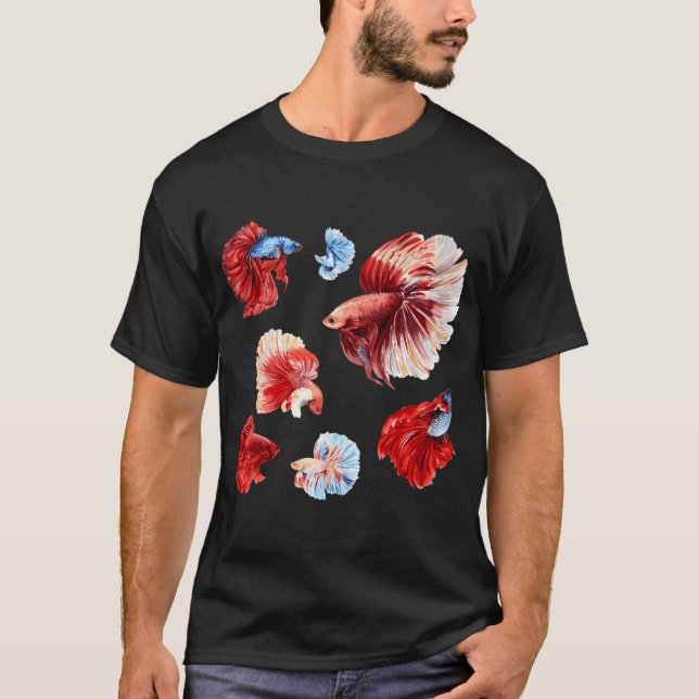 T-shirt Poissons Betta Colorés (Devant)