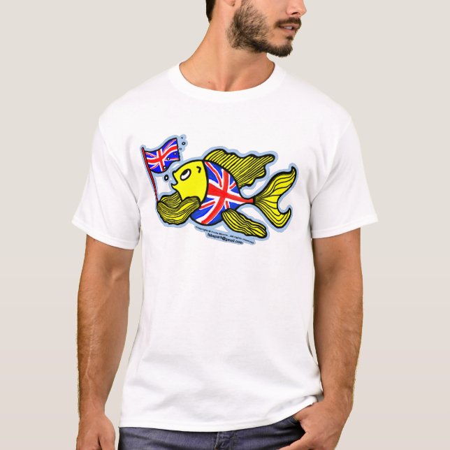 T-shirt Poissons britanniques avec un drapeau d'Union Jack (Devant)
