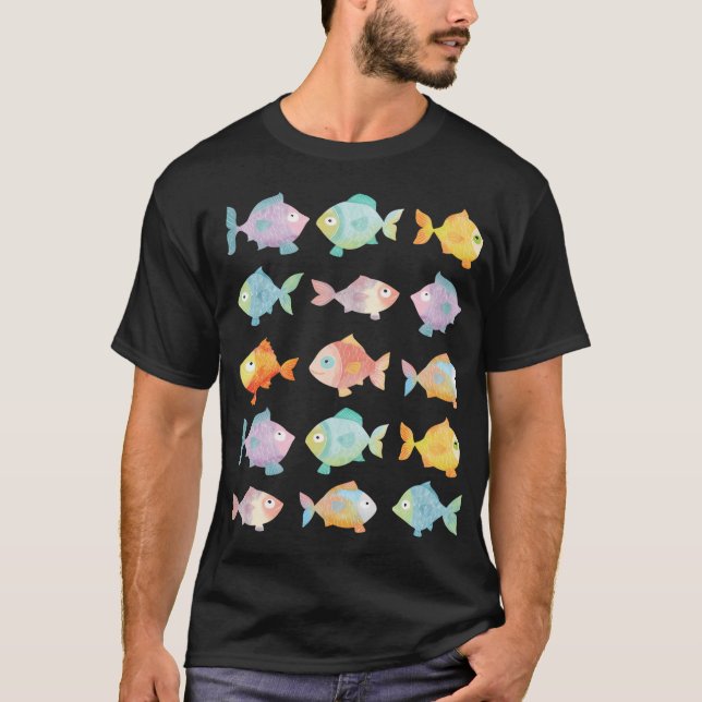 T-shirt Poissons colorés nageant (Devant)