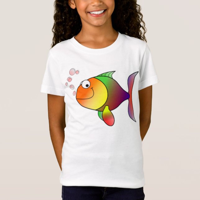 T-Shirt Poissons d'arc-en-ciel heureux (Devant)