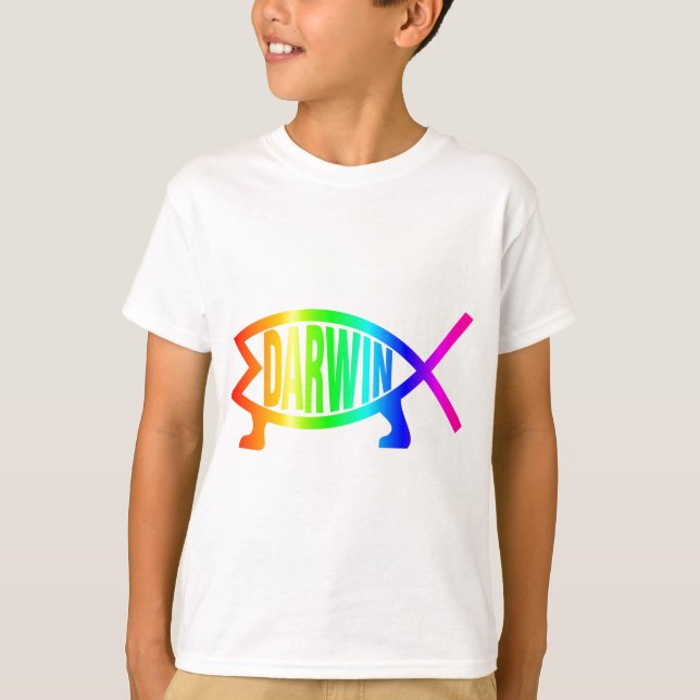 T-shirt Poissons de Darwin d'arc-en-ciel (Devant)