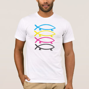 T-shirt poissons de darwin de cmyk