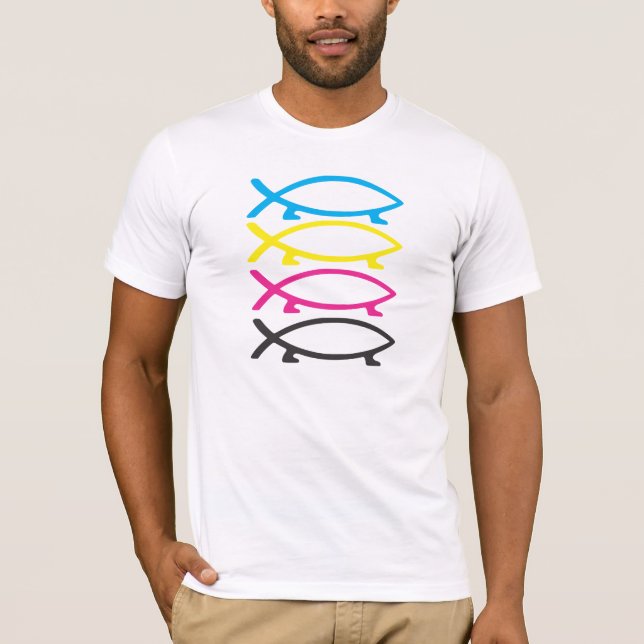 T-shirt poissons de darwin de cmyk (Devant)