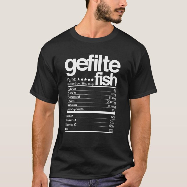 T-shirt Poissons de gefilte Faits nutritionnels Hanoukka57 (Devant)
