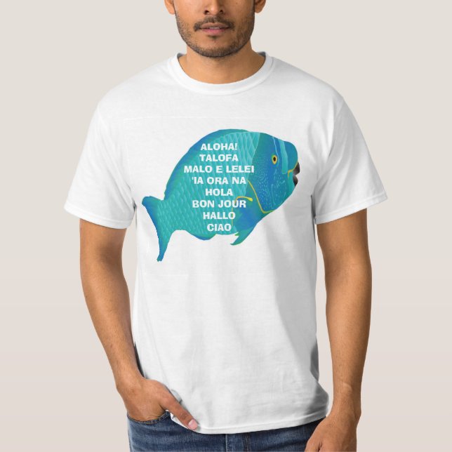 T-shirt Poissons de perroquet d'Hawaï Aloha (Devant)