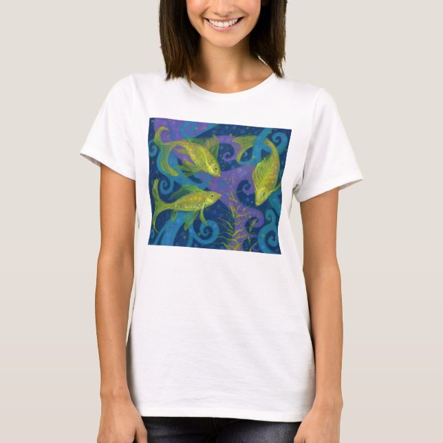 T-shirt Poissons d'or Peinture d'art animal sous-marin (Devant)