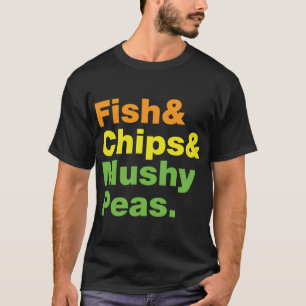 T-shirt Poissons et frites et pois détrempés