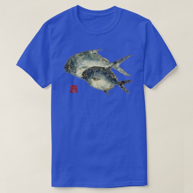 T-shirt Poissons Imprimés Art original Gyotaku Floride Pom (Design devant)
