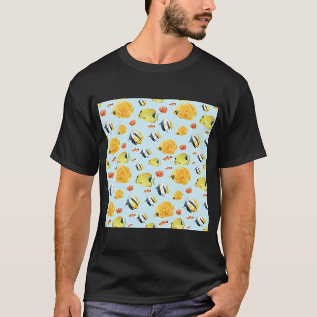 T-shirt Poissons Marins Colorés Vie Tropicale (Devant)