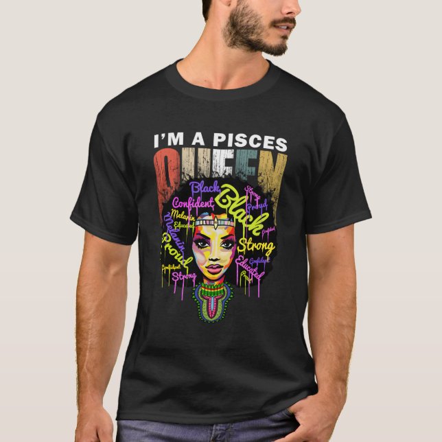 T-shirt Poissons Pour Février Mars Reine (Devant)