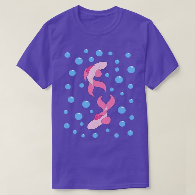 T-shirt Poissons roses et bulles (Design devant)