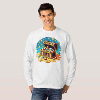 T-shirt Poitrine au trésor Pixel - Conception de Loot de J