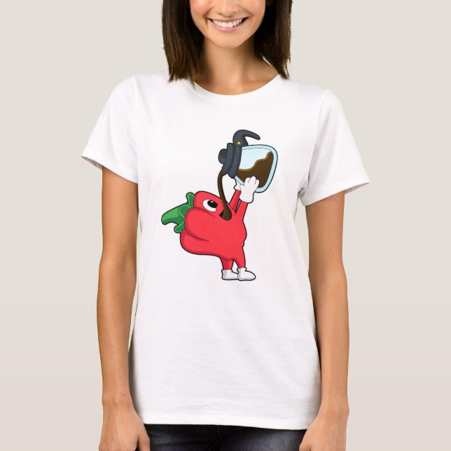 T-shirt Poivre avec pot de café (Devant)
