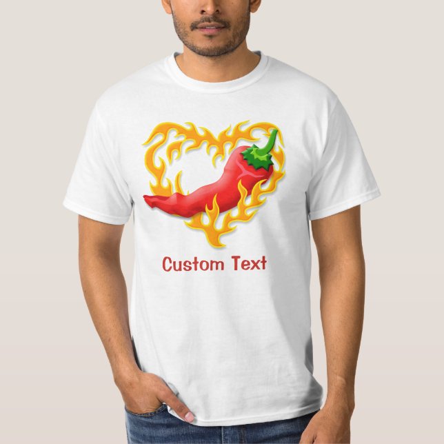 T-shirt Poivre chili au coeur de flamme (Devant)
