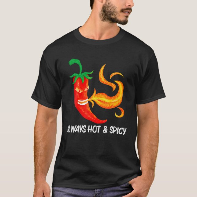 T-shirt Poivre De Chili Drôle Pour Hommes Femmes Flamme Ép (Devant)