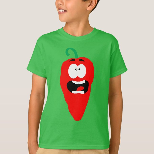 T-shirt Poivre de piment d'un rouge ardent criard (Devant)