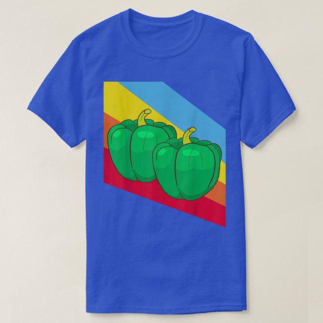 T-shirt Poivre vert Paprika Légumes Vegetarian T végétarie (Design devant)