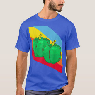 T-shirt Poivre vert Paprika Légumes Vegetarian T végétarie