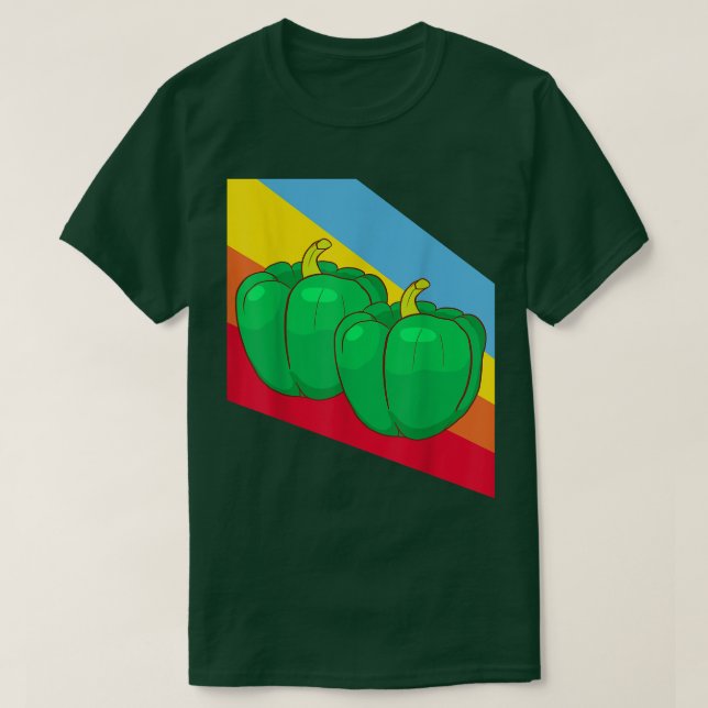 T-shirt Poivre vert Paprika Légumes Vegetarian Végétarien (Design devant)