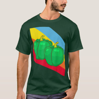 T-shirt Poivre vert Paprika Légumes Vegetarian Végétarien
