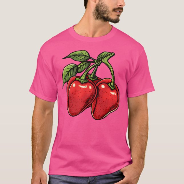 T-shirt Poivrons Cherry Retro Vintage (Devant)