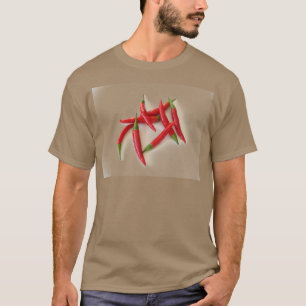 T-shirt poivrons de piments d'un rouge ardent