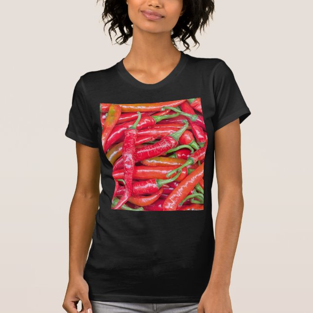 T-shirt Poivrons de piments d'un rouge ardent (Devant)