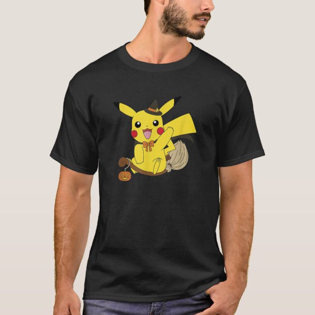 T-shirt Pok mon Halloween Pikachu Cute Witch Costume  (Devant)