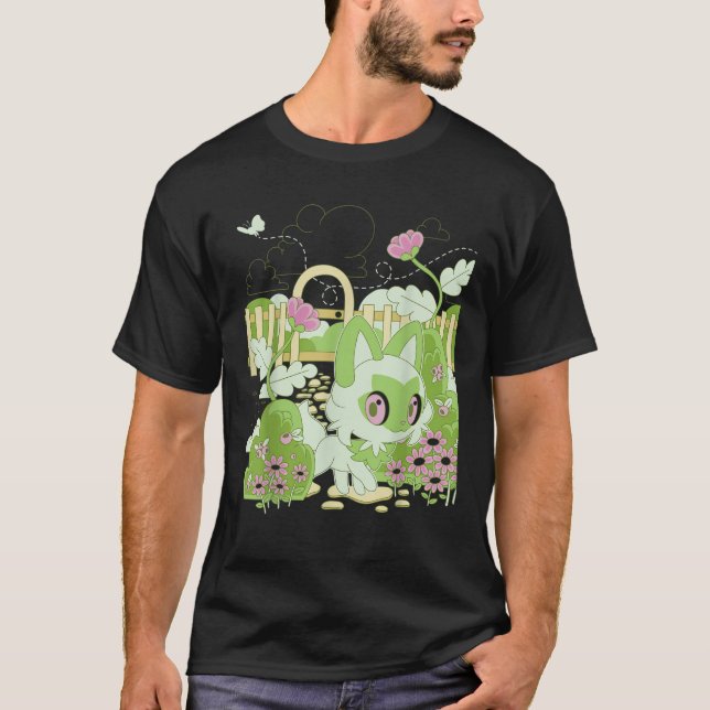 T-shirt Pok mon Sprigatito Nature (Devant)